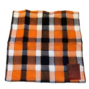 Windham Weavers 4 Piece Napkin Set 100% Cotton Orange & Black Plaid 17"x17" Home